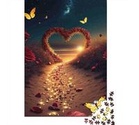 Arco en Forma de Corazón Puzzle de 1000 Piezas Papel para Adultos Camino de Mariposas Puzzle para Toda la Familia Relajación Decoración Regalo 52x38cm/1000pcs