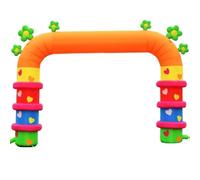 Arco inflable de arco iris con soplador, perfecto para eventos al aire libre, fiestas de cumpleaños, publicidad, celebraciones y decoración de jardín, llamativa decoración de entrada de fiesta