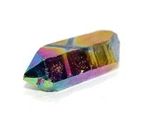 Arco iris Aura Cuarzo Crystal Point Titanio Llama Multicolor