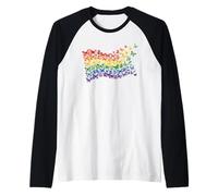 Arco Iris Bandera Mariposas Gay Orgullo Mes Arte Homosexualidad Camiseta Manga Raglan
