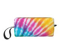 Arco Iris Colorido del teñido Anudado en Espiral, Bolsa de Maquillaje Bolsa de cosméticos Bolsa de artículos de tocador de Viaje portátil Bolsa de Maquillaje