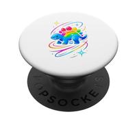 Arco iris estegosaurio dibujos animados dinosaurio colorido arte PopSockets PopGrip Adhesivo