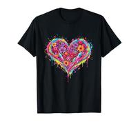 Arco Iris Flor Corazón Amor Colorido Boho Estética Camiseta