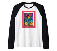 Arco Iris Floral Art LGBTQ Botanical Folk Blooms Camiseta Manga Raglan