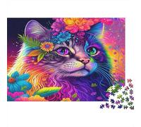 Arco Iris Gato fantasía Puzzle Mil Piezas Adultos Y Ni?os Actividad Indoor Difícil Elección Amazon Mejora De La Concentración Cartón Premium 38x26cm/1000pcs