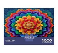 Arco Iris Halo Mandala 1000 Piezas Puzzle Familiar - Cartón Resistente & Puzzle Mindfulness Pétalos Luminosos Vibrantes - Regalo De Mudanza 70x50cm/1000pcs para Adultos Y Niños