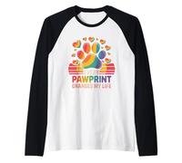 Arco Iris LGBTQ Cada Huella Cambia mi Vida Camiseta Manga Raglan
