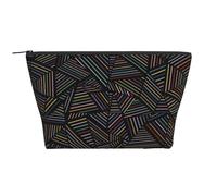 Arco Iris Lineal geométrico Impreso en 3D, Bolsa de artículos de tocador Bolsa de Maquillaje Bolsa de cosméticos Bolsa de artículos de tocador de Viaje portátil