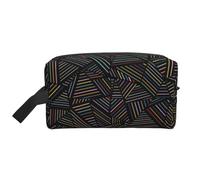 Arco Iris Lineal geométrico Impreso en 3D, Bolsa de Maquillaje Bolsa de cosméticos Bolsa de artículos de tocador de Viaje portátil Organizador de Bolsa de Maquillaje