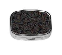 Arco iris lineal geométrico impreso en 3D, Pastillero cuadrado para bolsillo o monedero, pequeño contenedor de pastillas, organizador de pastillas de viaje