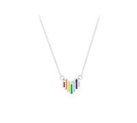 Arco Iris multicolor amor corazón colgante collar moda Accesorios regalo de joyería creativa para las mujeres