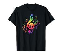 Arco Iris Partituras Músico Música Lover Colorido Bloc Camiseta