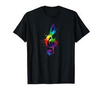 Arco Iris Partituras Músico Música Lover Colorido Bloc Camiseta