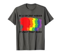 Arco Iris Retro LGBT Sé un Humano decente, no es Tan difícil Camiseta