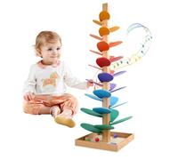 Arco iris Sonido Murmelbahn de madera, pista de bolas, árbol musical, juguete con 10 bolas, juguete educativo para niñas y niños a partir de 3 años