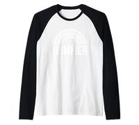 Arco Iris Verano Retro Arc Nostalgia Camiseta Manga Raglan