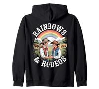 Arco Iris Y Rodeos LGBTQ Western Orgullo Gay Cowboys Vintage Sudadera con Capucha