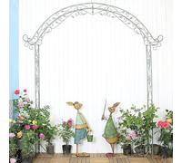 Arco Jardín Retro de Hierro Forjado con Enrejado,Pérgola 150cm/180cm para Plantas Trepadoras,Soporte Exterior Flores (Jardín, Césped, Terraza)
