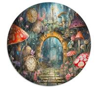 Arco Mágico Bosque Puzzle de 1000 Piezas Redondo Papel Puzzle para Adultos Laberinto de Setas Fantásticas