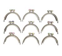 Arco metálico Marco Monedero Bronce Tono, 9 piezas Cerradura para Fabricación de Monederos, Cerradura De Marco De Metal para Bolso, Semi Circular Bolso del monedero Marco, 8,5 cm