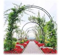 Arco metálico para bodas, Enrejado robusto de arco de rosas de 3,5 m, pérgola de hierro for una cobertura de 1,4 a 3 m(Green,W3M*H2.2M)