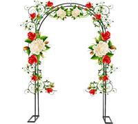 Arco metálico para bodas, Pérgola enrejada for arco de rosas resistente de 1,4 a 3,5 m de ancho for plantas trepadoras(White,W2.4M*H2.2M)