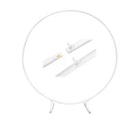 Arco para bodas, Kit de soporte for arco de globos de metal redondo blanco y dorado en varios tamaños(White,1.2m - 3.9ft)