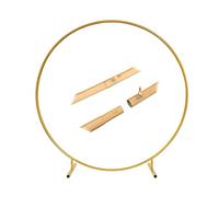 Arco para bodas, Kit de soporte for arco de globos de metal redondo blanco y dorado en varios tamaños(Gold,1.2m - 3.9ft)