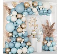 Arco Para Globos Azules, 105pcs Globos De Cumpleaños Con Globos Azules y Dorados Globos Blancos, Guirnalda Globos Bluey Para Decoracion Fiesta, Cumpleaños, Baby Shower, Aniversario, Boda, Bautizo Niño
