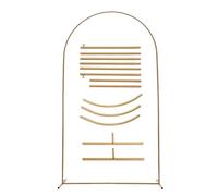 Arco para globos estructura Arco de metal, 1 pieza, soporte for boda, marco globo hierro, fondo dorado, decoración for fiestas cumpleaños y vacaciones(5ft(150cm))