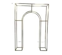Arco para globos estructura Kit de soporte for arco boda geométrico (1/3 piezas) - Marco floral dorado brillante, decoración for fiestas en el jardín al aire libre(200 x 140 cm 1pcs)