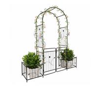 Arco para rosas Enrejado Puerta doble Jardineras Soporte para trepadoras