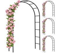 Arco para rosas set de 4 negro 240x140x37cm