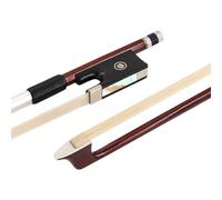 Arco para violín 4/4 superior de madera de Brasil, arco de ébano, rana blanca, pelo de caballo, bien equilibrado hecho a mano, para usuarios intermedios, avanzados, estudiantes y violín