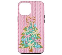 Arco Rosa Árbol de Navidad Coqueta Rosa Punto Crochet Print Carcasa para iPhone 12 Pro MAX