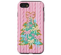Arco Rosa Árbol de Navidad Coqueta Rosa Punto Crochet Print Carcasa para iPhone SE (2020) / 7/8