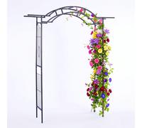 Relaxdays Arco de rosas acero negro negro