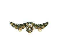Arco rústico de boda con bolas decorativas y vegetación para ceremonia, telón de fondo de puerta, decoración de dintel (dorado (3,6 m))