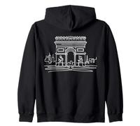 Arco Triunfo Arte Lineal Paris Sudadera con Capucha