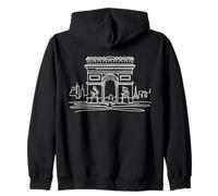 Arco Triunfo Arte Lineal Paris Sudadera con Capucha