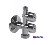 ARCO Válvula Esquinera Combinada 1/2"x3/4"x3/8" con Roseta Cromo Latón Sistem...