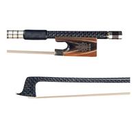 Arco violín Arco De Fibra De Carbono 4/4 Arco De Violín Plateado Seda De Seda Trenzada Fibra De Carbono Arco Con Buey Bocina Rana Dura Uso
