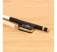 Arco violín Bass Bow Doble Ponytail Fiber De Carbono Negro (Color : 4/4)