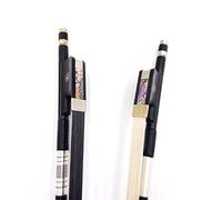 Arco violín de estudiante 1 PCS Black Carbon Fiber Stick 3/4 Basco De Bajo Doble Vertical, Horsehair De Caballo Blanco/negro (Color : 3-4 white)