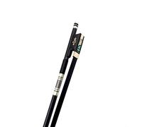 Arco violín de estudiante 1 Pcs Grid Negro Fibra Redonda De Fibra Redonda 4/4 Arco De Violín, Piezas De Cobre/plata, Caballo Negro (Color : Silver parts)