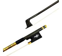Arco violín de estudiante 1pcs Gold Silk Grid Fibra De Carbono Fibra 4/4 Bloque De Violín, Horsehair Black Horsetail Negro (Color : Style 3)