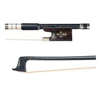 Arco violín de estudiante 4/4 De Violín/arco De Violín Azul Y Arco De Fibra De Carbono Con Huelga Plateada Con Caballo De Caballos De Ébano. Uso Duradero