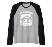 Arco volcánico en Cascada de Mount Mcloughlin Oregon Camiseta Manga Raglan