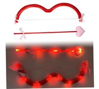 Arco y flecha de Cupido Disfraz de Cupido iluminado con cintas suaves de corazón Decoraciones para el día de San Valentín para eventos temáticos de amor Fiestas navideñas Arco y flecha Cupidos 14.