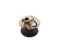 Arco y Flecha Japonesa con Arco y Flecha de Gato Negro Vintage PopSockets PopGrip Adhesivo